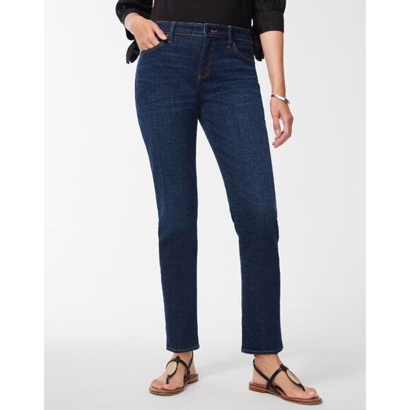 Chico's (Lot 2 Pairs) SZ 12R So Slimming Girlfriend Slim Leg Ankle Jeans Stretch - Picture 1 of 6